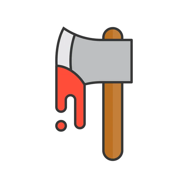 Murdere Bloody Axe Halloween Related Icon Filled Outline Design Editable — Stock Vector