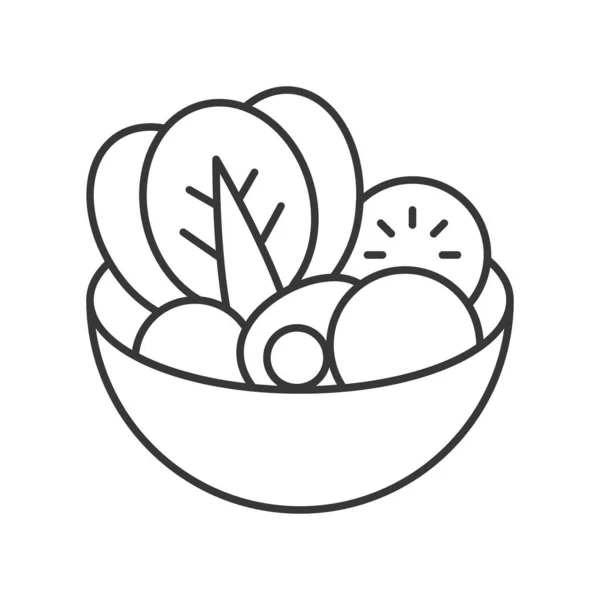 Salade Saine Dans Bol Sur Fond Blanc — Image vectorielle