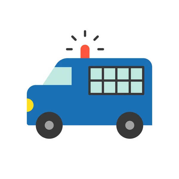 Simple Icon Police Van Vector Illustration — Stock Vector