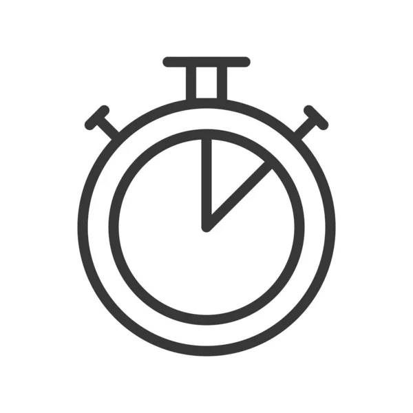 Zwarte Stopwatch Geïsoleerd Wit Tijd Concept — Stockvector