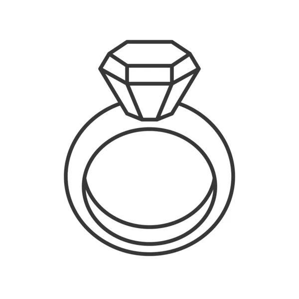 Ring Van Diamant Pictogramstijl Glyph Sieraden — Stockvector