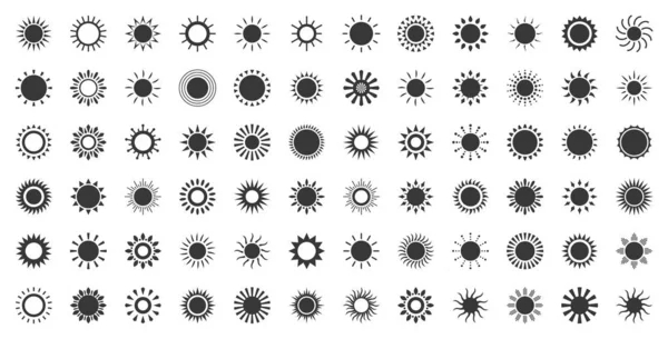 Sole Con Raggio Luce Icona Geometrica — Vettoriale Stock