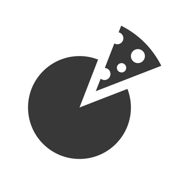Vektoros Illusztráció Pizza Ikon Elszigetelt Fehér Background — Stock Vector