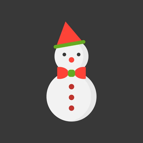 Снеговик Плоская Икона Рождество Набор Темы — стоковый вектор