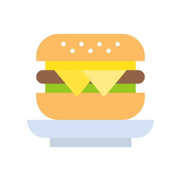 Vektorové Ilustrace Barevné Oběd Burger Izolovaných Bílém Pozadí — Stockový vektor
