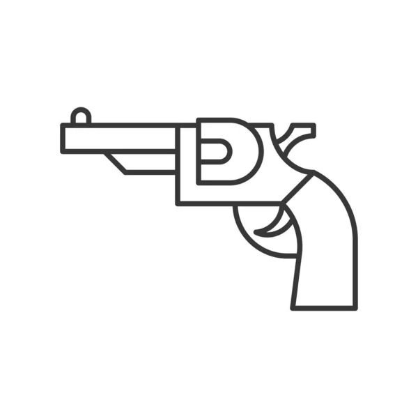 Pistol Revolver Ikon Polisi Terkait Stroke Disunting - Stok Vektor