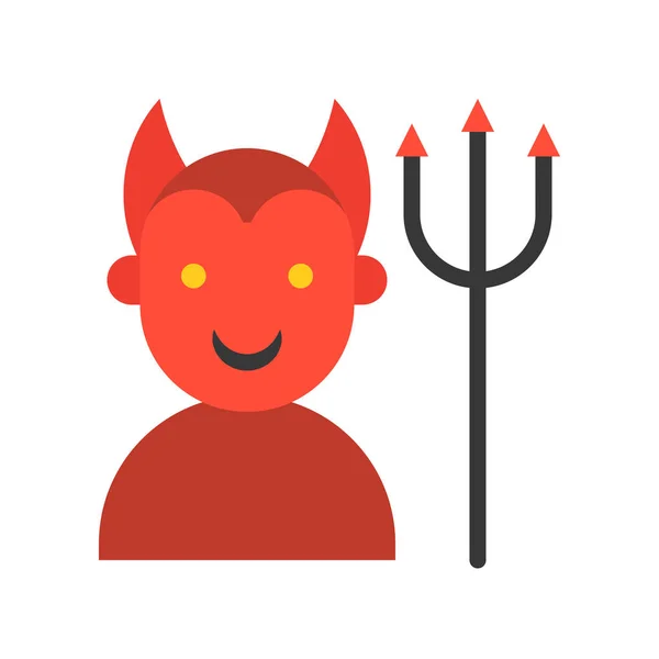 Diabeł Trident Halloween Związane Ikonę — Wektor stockowy