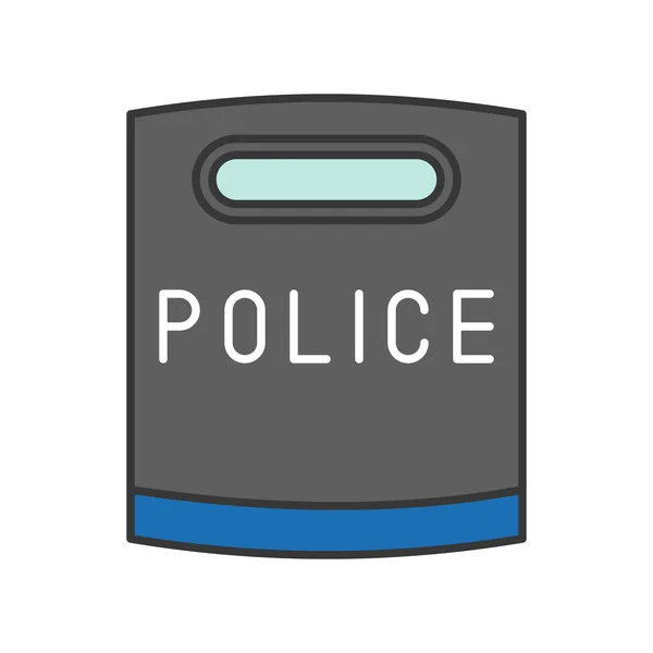 Simple Icono Escudo Asedio Policía Vector Ilustración — Archivo Imágenes Vectoriales