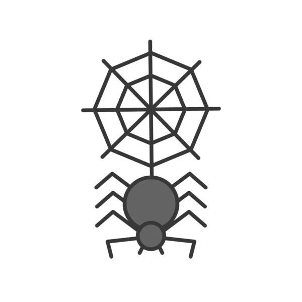 Spin Met Spinnenweb Halloween Gerelateerde Pictogram — Stockvector