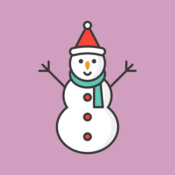 Schneemann Gefüllte Umrisssymbole Für Weihnachtsthema — Stockvektor