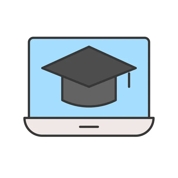 E-learning color icon for web. Vector illustration