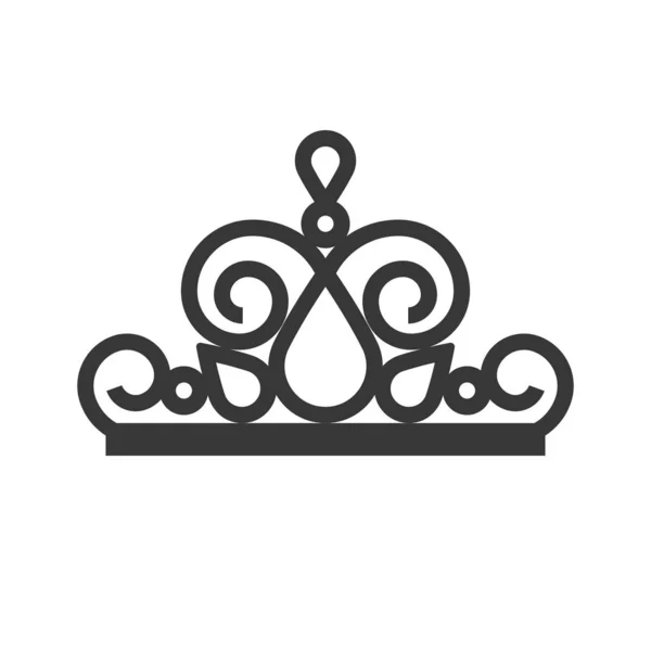 Crown Jewelry Icon Glyph Style — Stock Vector