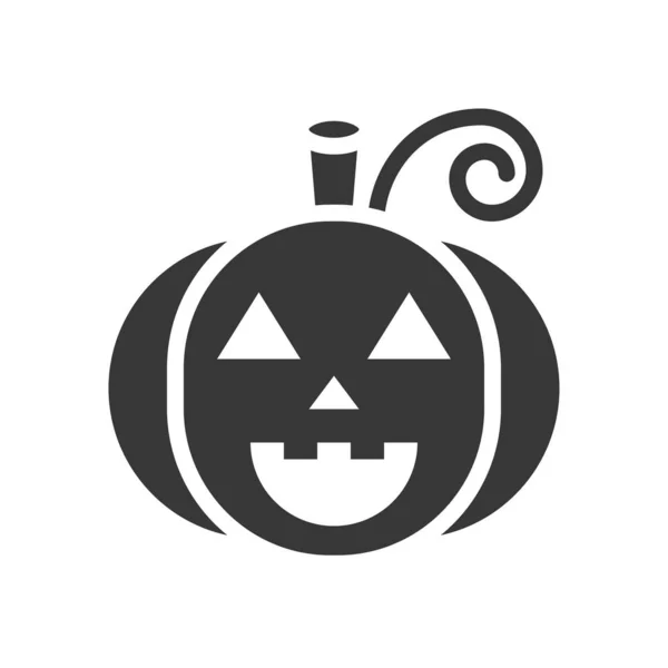 Jack Фонарь Хэллоуин Связанных Значок Плоский Дизайн — стоковый вектор
