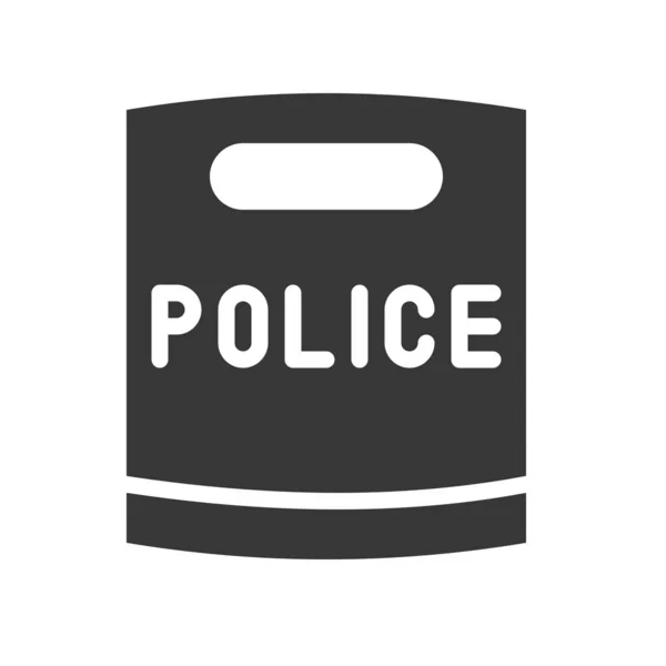 警察围攻盾牌的简单图标 矢量插图 — 图库矢量图片