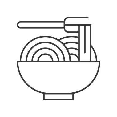 Japon şehriye kase beyaz arka plan üzerinde