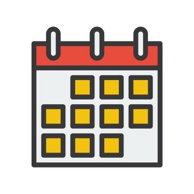 Anahat tasarım vektör piksel mükemmel ile düz takvim simgesini