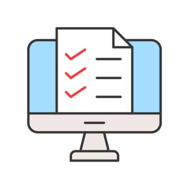 E-öğrenme renk simgesi web için. Vektör çizim