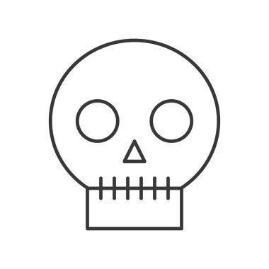 insan kafatası, Cadılar Bayramı simge karakter düzenlenebilir konturu