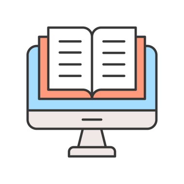 E-öğrenme renk simgesi web için. Vektör çizim