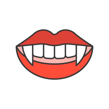 vampir dişleri, Cadılar Bayramı ilgili kutsal kişilerin resmi, anahat tasarım düzenlenebilir kontur dolu