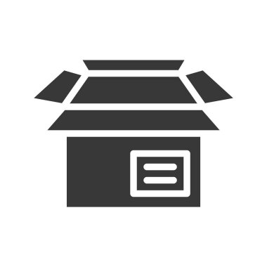 kutusu, Sevkiyat ve teslimat konsept hazır, glif simgesi