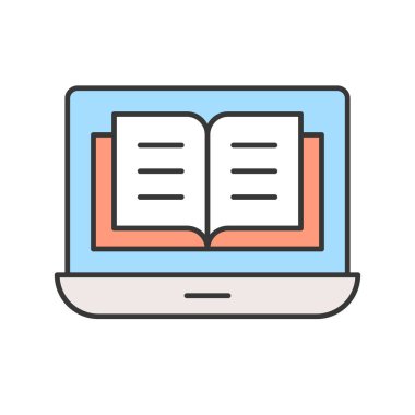 E-öğrenme renk simgesi web için. Vektör çizim