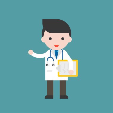 erkek doktor stetoskop ve üzerinde beyaz izole Pano