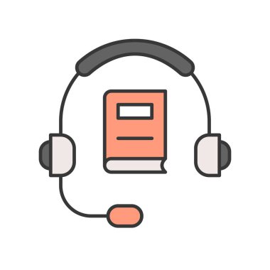 E-öğrenme renk simgesi web için. Vektör çizim