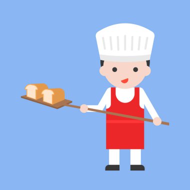 Şef beyaz Şef şapkalı vektör çizim