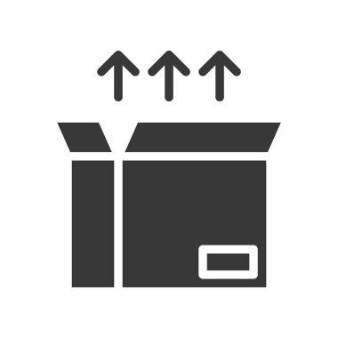 kutusu, Sevkiyat ve teslimat konsept hazır, glif simgesi