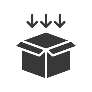 kutusu, Sevkiyat ve teslimat konsept hazır, glif simgesi