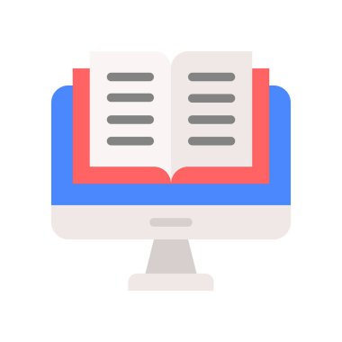 E-öğrenme renk simgesi web için. Vektör çizim