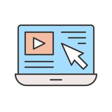 E-öğrenme renk simgesi web için. Vektör çizim