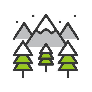 Neşeli Noel renk düz tasarım vektör çizim