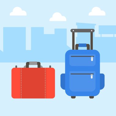 Bagaj çanta simge, düz tasarım