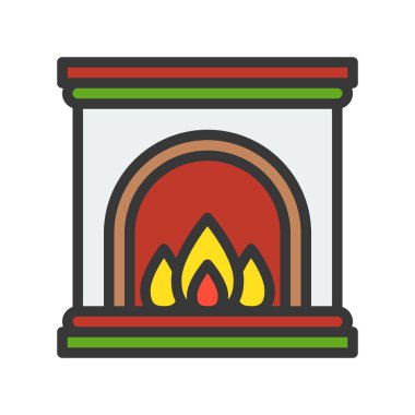 Neşeli Noel renk düz tasarım vektör çizim