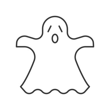 Cadılar Bayramı karakter, uğrak hayalet karakter simgesi, düzenlenebilir kontur