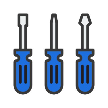 Tornavida, doldurulmuş anahat simgesini tamirci aracı