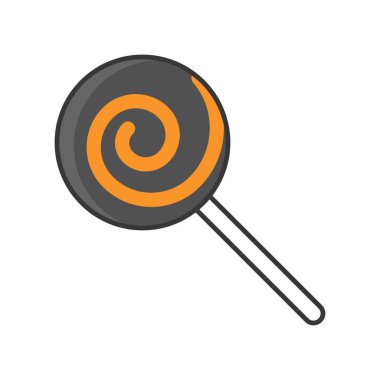 lolipop, tatlılar Halloween ilgili kutsal kişilerin resmi içinde düz tasarım şeker.