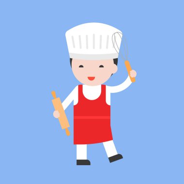 Şef beyaz Şef şapkalı vektör çizim