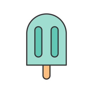 Beyaz arka plan üzerinde izole dondurma simge vektör çizim