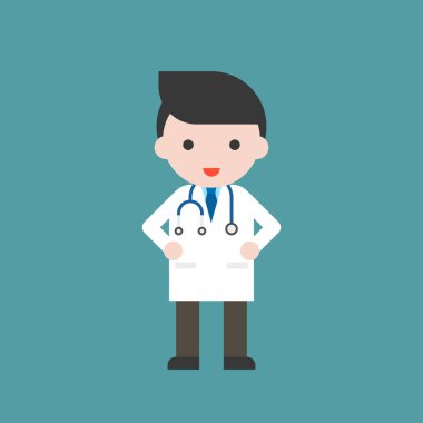 yeşil zemin üzerine stetoskop ile erkek doktor