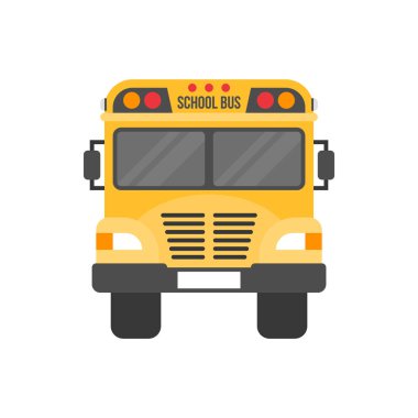 beyaz izole sarı okul otobüsü