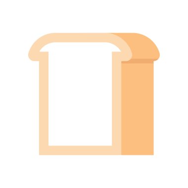 renkli öğle yemeği vektör çizim yarısı ekmek izole üzerinde beyaz arka plan