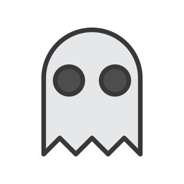 Cadılar Bayramı karakter, uğrak hayalet karakter simgesi, düzenlenebilir kontur