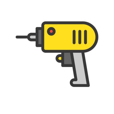 elektrikli matkap, dolu anahat simgesi, tamirci araç ve ekipman ayarla