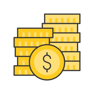 dolar sikke, vektör çizim basit simgesi