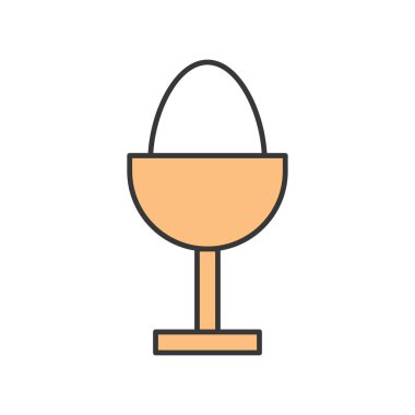 Beyaz arka plan üzerinde izole renkli haşlanmış yumurta vektör çizim