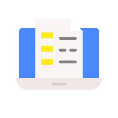 E-öğrenme renk simgesi web için. Vektör çizim