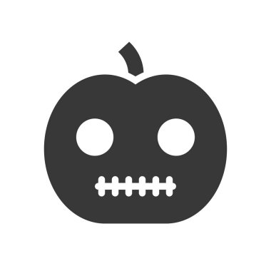 Jack o fener Halloween ilgili simge, düz tasarım
